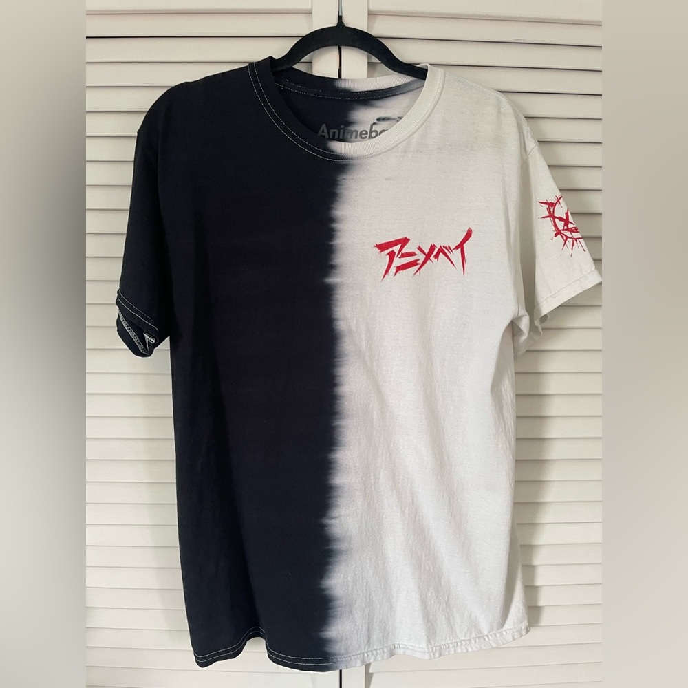 Animebae Deadman Split black & white tie dye t-shirt